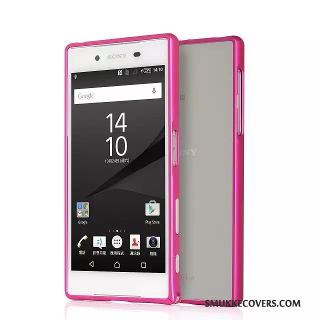 Etui Sony Xperia Z5 Metal Ramme Blå, Cover Sony Xperia Z5 Beskyttelse Telefon