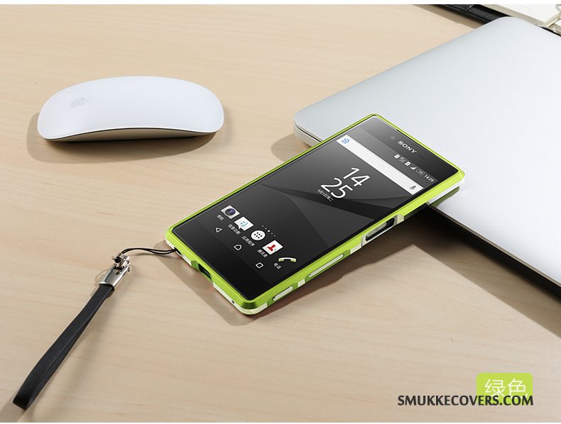 Etui Sony Xperia Z5 Metal Ramme Blå, Cover Sony Xperia Z5 Beskyttelse Telefon