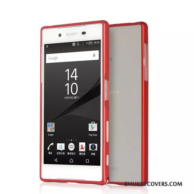 Etui Sony Xperia Z5 Metal Ramme Blå, Cover Sony Xperia Z5 Beskyttelse Telefon