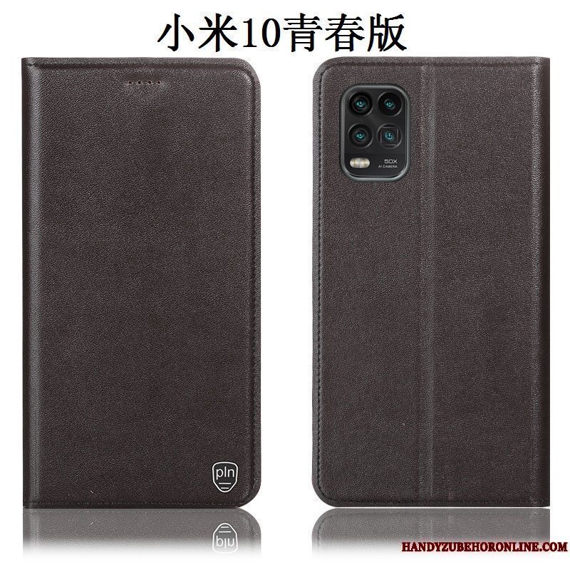 Etui Xiaomi Mi 10 Lite Læder Ungdom Lille Sektion, Cover Xiaomi Mi 10 Lite Folio Gul Telefon