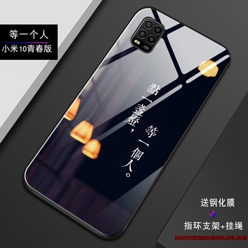 Etui Xiaomi Mi 10 Lite Silikone Mørkeblå Ungdom, Cover Xiaomi Mi 10 Lite Kreativ Hård Lille Sektion
