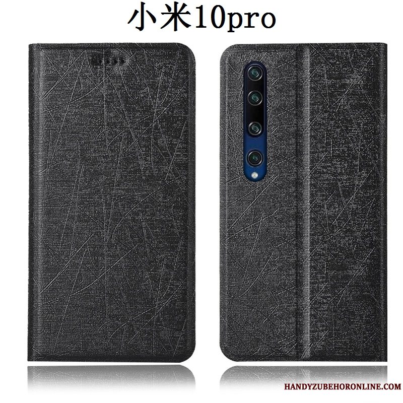 Etui Xiaomi Mi 10 Pro Folio Silke Blå, Cover Xiaomi Mi 10 Pro Tasker Telefonanti-fald