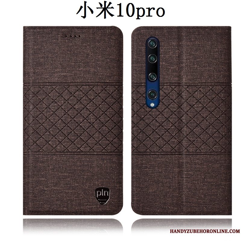 Etui Xiaomi Mi 10 Pro Folio Ungdom Bomuld Og Linned, Cover Xiaomi Mi 10 Pro Læder Lille Sektion Anti-fald