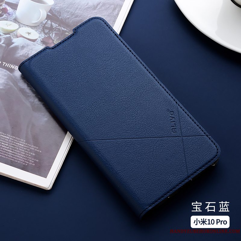 Etui Xiaomi Mi 10 Pro Læder Lille Sektion Tynd, Cover Xiaomi Mi 10 Pro Tasker Anti-fald Telefon