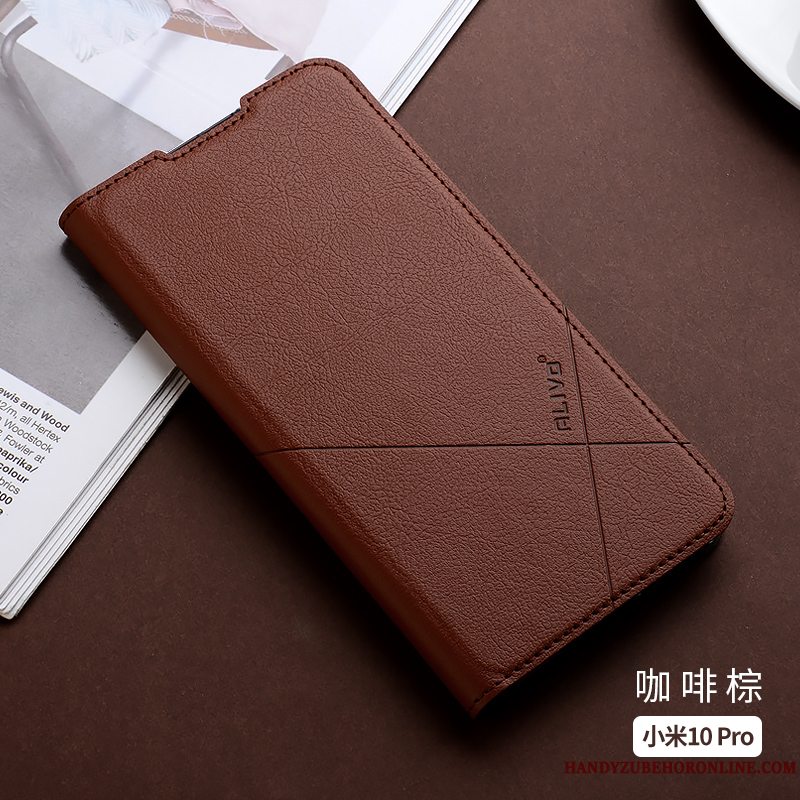 Etui Xiaomi Mi 10 Pro Læder Lille Sektion Tynd, Cover Xiaomi Mi 10 Pro Tasker Anti-fald Telefon