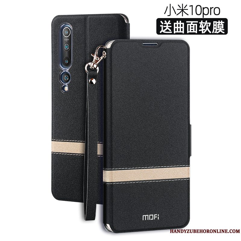 Etui Xiaomi Mi 10 Pro Læder Mesh Lille Sektion, Cover Xiaomi Mi 10 Pro Folio Telefontynd