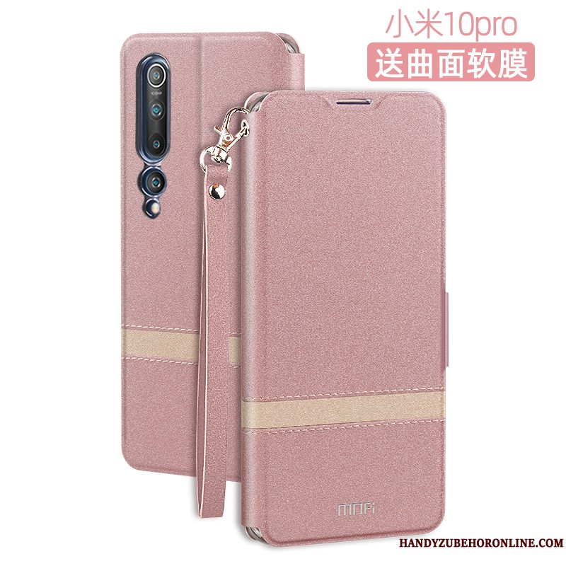 Etui Xiaomi Mi 10 Pro Læder Mesh Lille Sektion, Cover Xiaomi Mi 10 Pro Folio Telefontynd