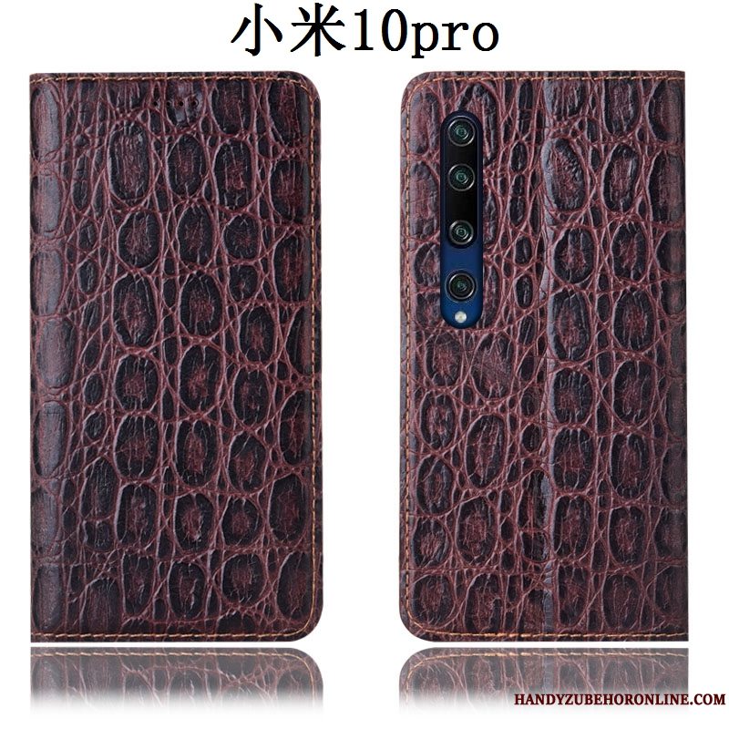 Etui Xiaomi Mi 10 Pro Læder Sort Lille Sektion, Cover Xiaomi Mi 10 Pro Tasker Telefonungdom