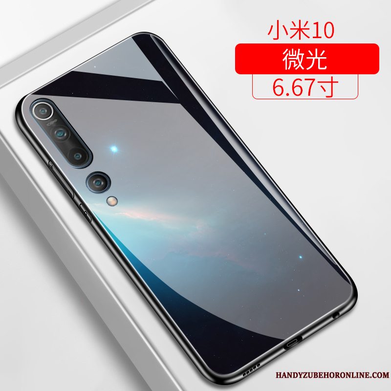 Etui Xiaomi Mi 10 Tasker Blå Spejl, Cover Xiaomi Mi 10 Beskyttelse Anti-fald Af Personlighed