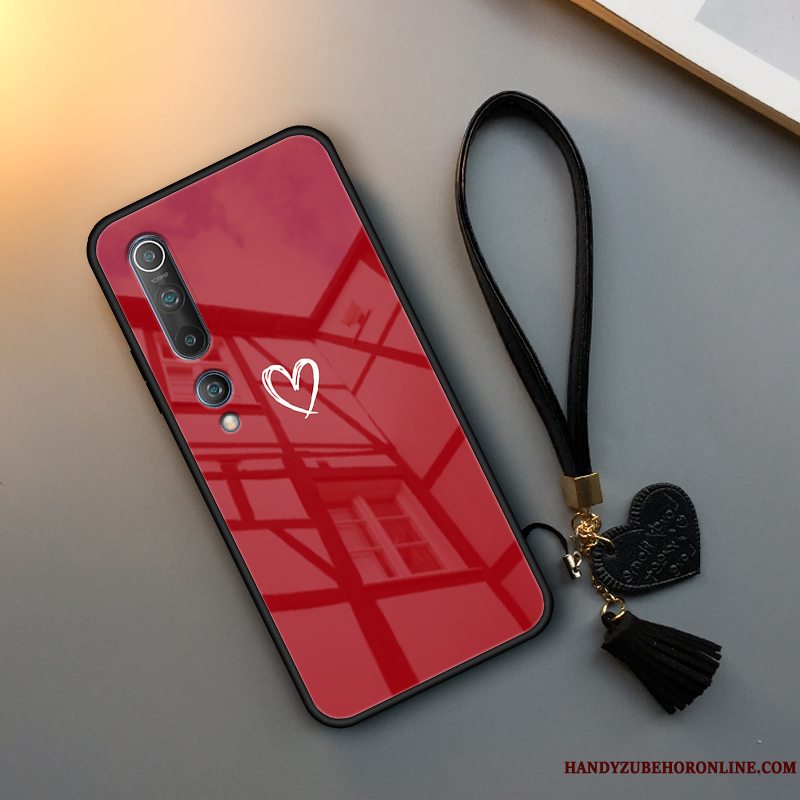 Etui Xiaomi Mi 10 Tasker Simple Net Red, Cover Xiaomi Mi 10 Beskyttelse Rød Kærlighed