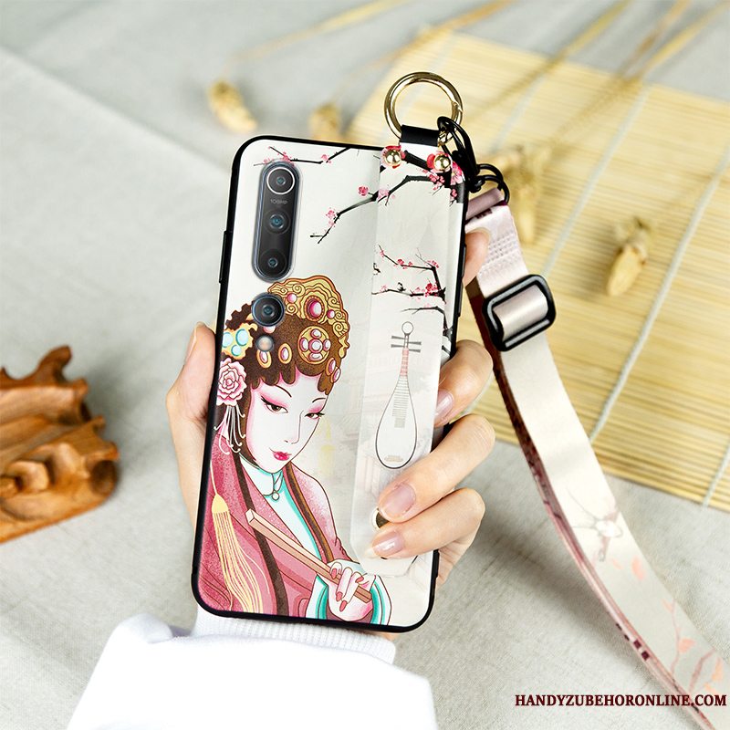 Etui Xiaomi Mi 10 Vintage Kinesisk Stil Hængende Ornamenter, Cover Xiaomi Mi 10 Silikone Drama Anti-fald