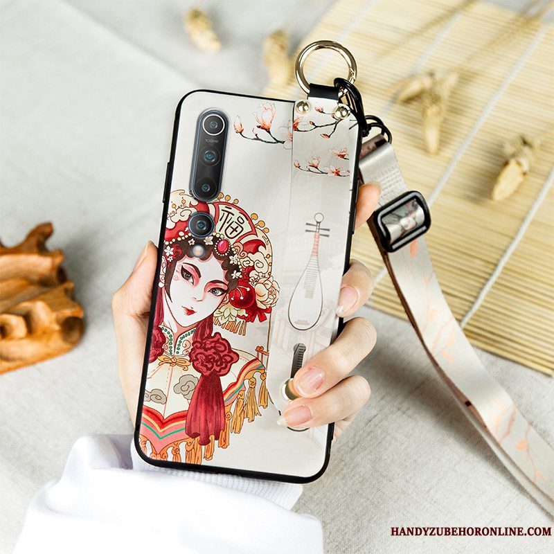 Etui Xiaomi Mi 10 Vintage Kinesisk Stil Hængende Ornamenter, Cover Xiaomi Mi 10 Silikone Drama Anti-fald