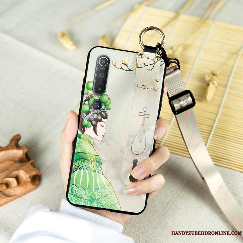 Etui Xiaomi Mi 10 Vintage Kinesisk Stil Hængende Ornamenter, Cover Xiaomi Mi 10 Silikone Drama Anti-fald