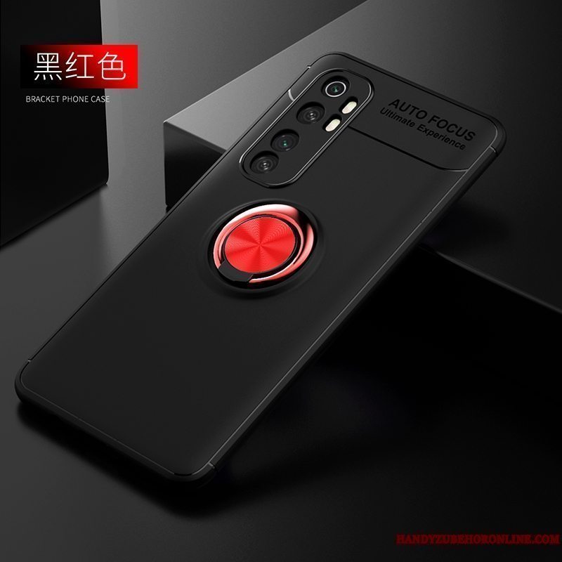 Etui Xiaomi Mi Note 10 Lite Blød Ring Anti-fald, Cover Xiaomi Mi Note 10 Lite Beskyttelse Sort Nubuck