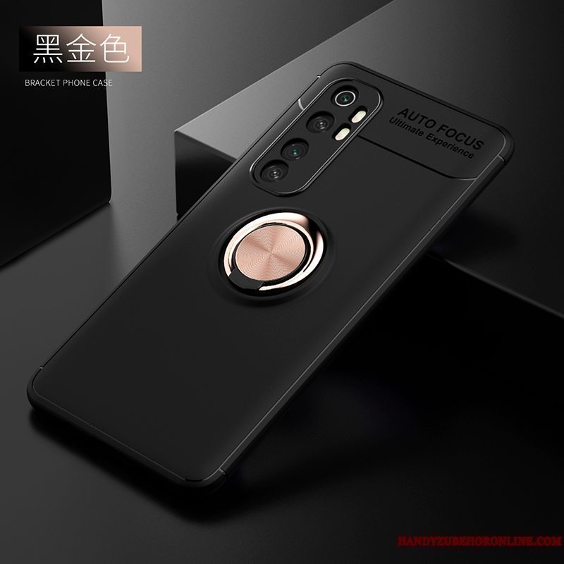 Etui Xiaomi Mi Note 10 Lite Blød Ring Anti-fald, Cover Xiaomi Mi Note 10 Lite Beskyttelse Sort Nubuck