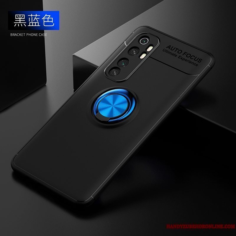 Etui Xiaomi Mi Note 10 Lite Blød Ring Anti-fald, Cover Xiaomi Mi Note 10 Lite Beskyttelse Sort Nubuck