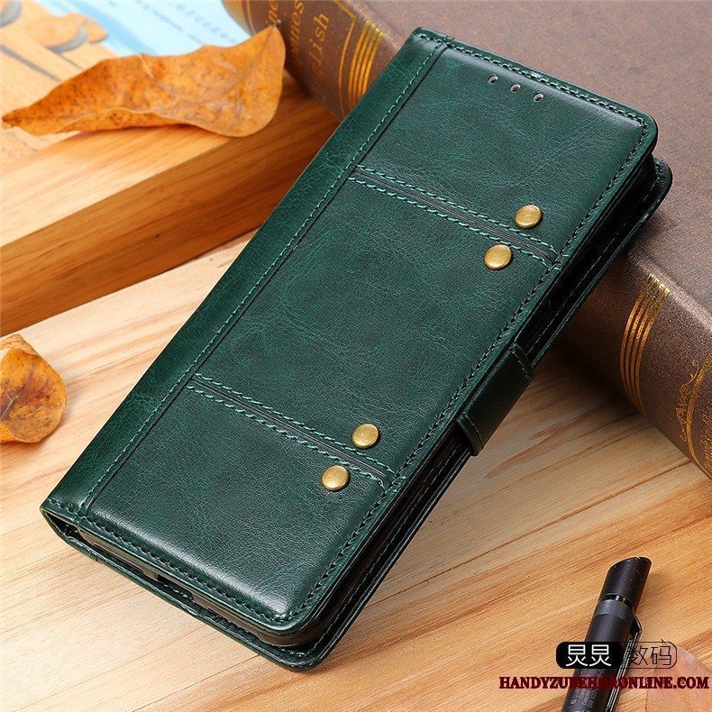 Etui Xiaomi Mi Note 10 Lite Folio Ungdom Grøn, Cover Xiaomi Mi Note 10 Lite Læder Lille Sektion Telefon