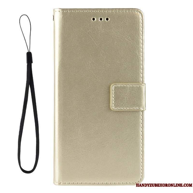 Etui Xiaomi Mi Note 10 Lite Læder Rød Solid Farve, Cover Xiaomi Mi Note 10 Lite Folio Hængende Ornamenter Lille Sektion