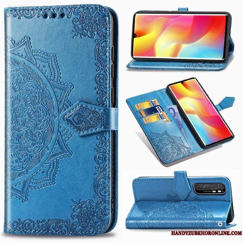 Etui Xiaomi Mi Note 10 Lite Tasker Telefonsort, Cover Xiaomi Mi Note 10 Lite Folio Lille Sektion Anti-fald