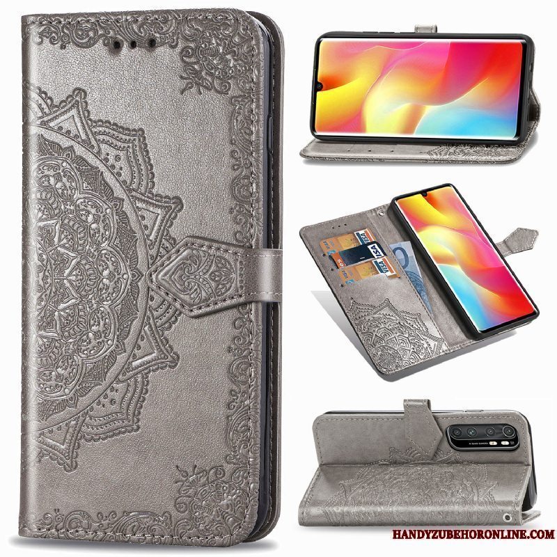 Etui Xiaomi Mi Note 10 Lite Tasker Telefonsort, Cover Xiaomi Mi Note 10 Lite Folio Lille Sektion Anti-fald