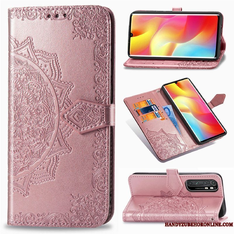 Etui Xiaomi Mi Note 10 Lite Tasker Telefonsort, Cover Xiaomi Mi Note 10 Lite Folio Lille Sektion Anti-fald