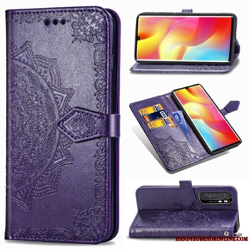 Etui Xiaomi Mi Note 10 Lite Tasker Telefonsort, Cover Xiaomi Mi Note 10 Lite Folio Lille Sektion Anti-fald