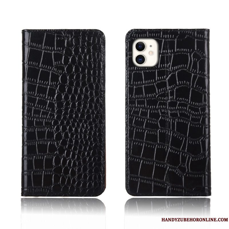 Etui iPhone 11 Beskyttelse Anti-fald Krokodille, Cover iPhone 11 Folio Telefonsort