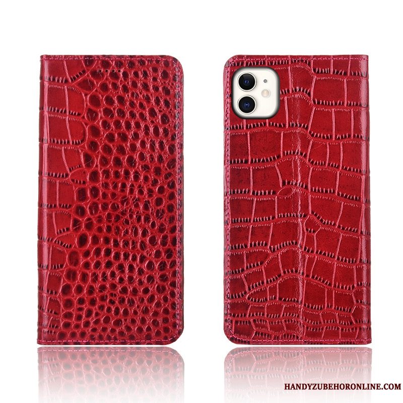 Etui iPhone 11 Beskyttelse Anti-fald Krokodille, Cover iPhone 11 Folio Telefonsort