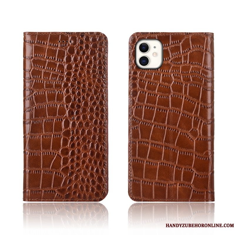 Etui iPhone 11 Beskyttelse Anti-fald Krokodille, Cover iPhone 11 Folio Telefonsort