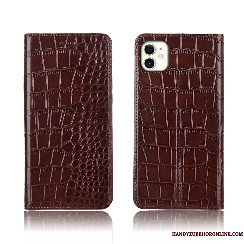 Etui iPhone 11 Beskyttelse Anti-fald Krokodille, Cover iPhone 11 Folio Telefonsort