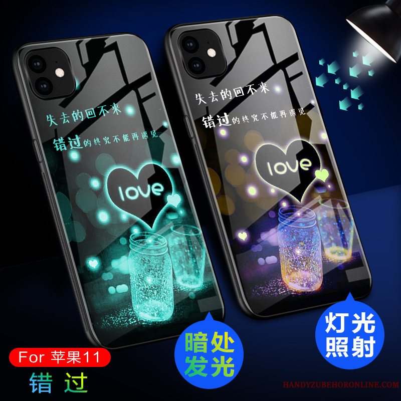 Etui iPhone 11 Beskyttelse Telefonlyser, Cover iPhone 11 Tasker Ny Hærdet Glas