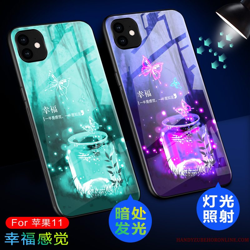 Etui iPhone 11 Beskyttelse Telefonlyser, Cover iPhone 11 Tasker Ny Hærdet Glas