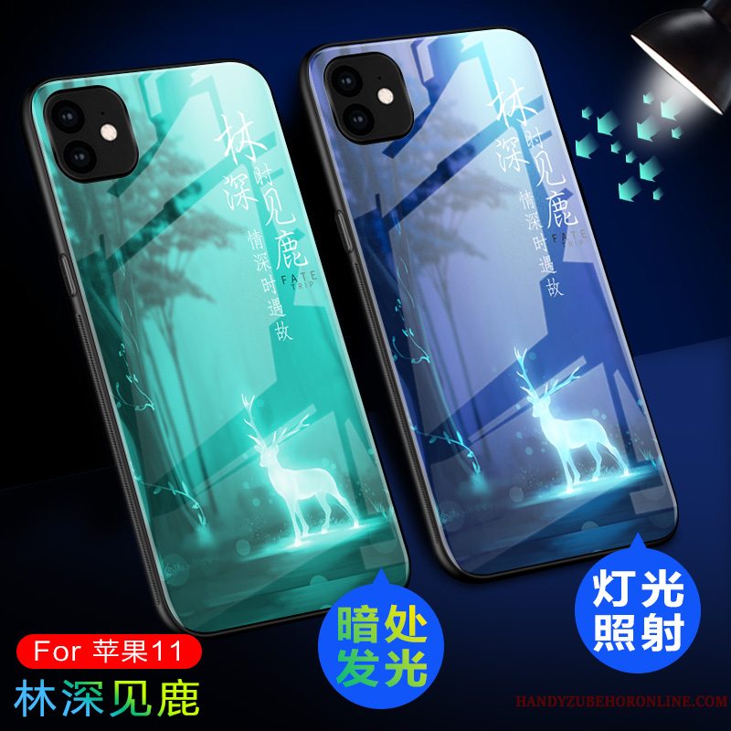 Etui iPhone 11 Beskyttelse Telefonlyser, Cover iPhone 11 Tasker Ny Hærdet Glas