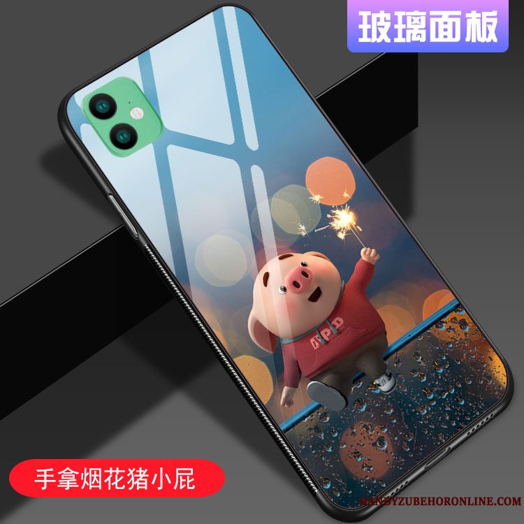 Etui iPhone 11 Cartoon Hård Glas, Cover iPhone 11 Blød Smuk Trendy