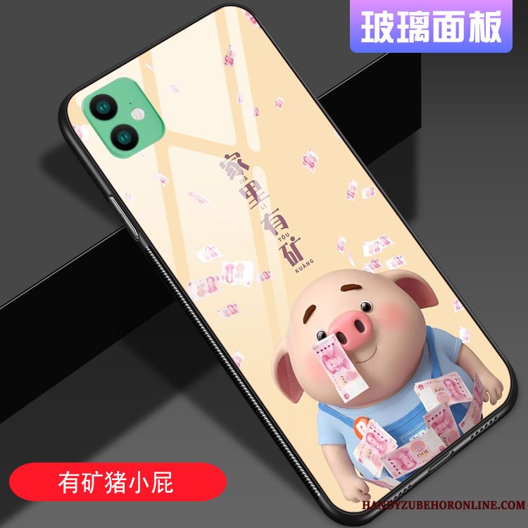 Etui iPhone 11 Cartoon Hård Glas, Cover iPhone 11 Blød Smuk Trendy