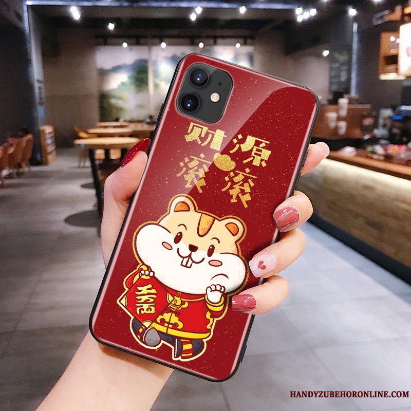 Etui iPhone 11 Cartoon Rød Glas, Cover iPhone 11 Silikone Rotte Telefon