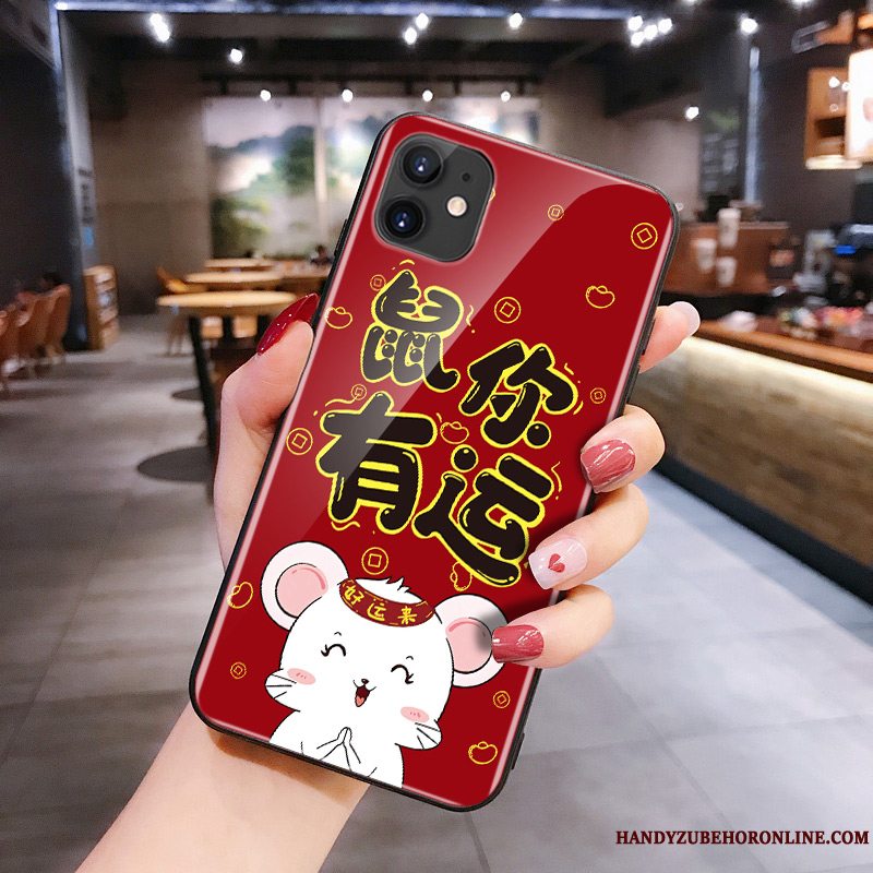 Etui iPhone 11 Cartoon Rød Glas, Cover iPhone 11 Silikone Rotte Telefon