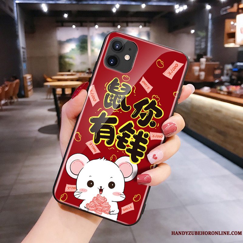 Etui iPhone 11 Cartoon Rød Glas, Cover iPhone 11 Silikone Rotte Telefon