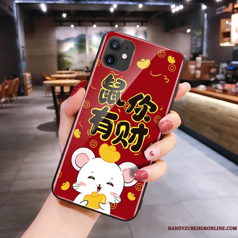 Etui iPhone 11 Cartoon Rød Glas, Cover iPhone 11 Silikone Rotte Telefon