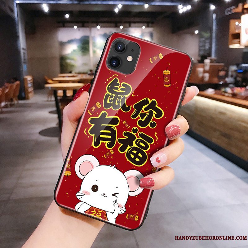 Etui iPhone 11 Cartoon Rød Glas, Cover iPhone 11 Silikone Rotte Telefon