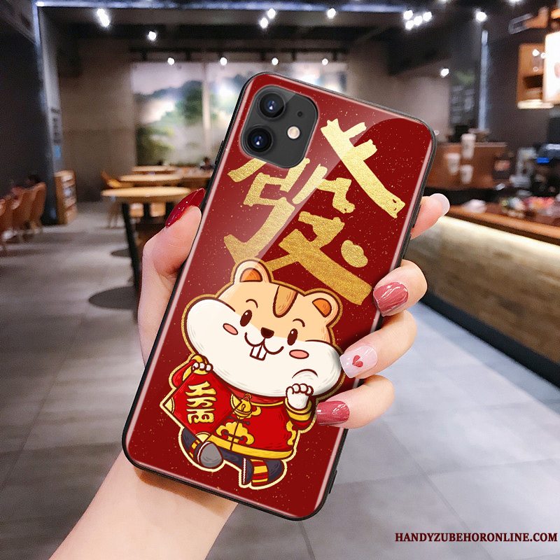 Etui iPhone 11 Cartoon Rød Glas, Cover iPhone 11 Silikone Rotte Telefon