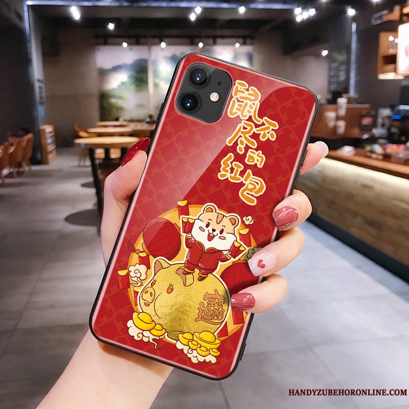 Etui iPhone 11 Cartoon Rød Glas, Cover iPhone 11 Silikone Rotte Telefon