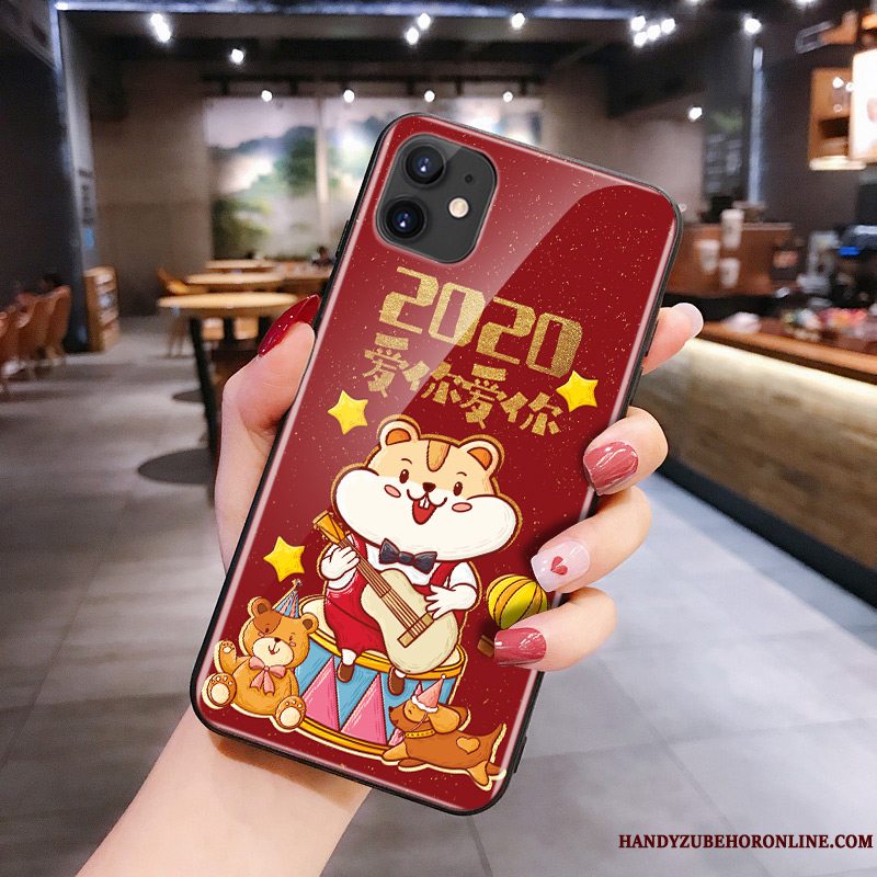 Etui iPhone 11 Cartoon Rød Glas, Cover iPhone 11 Silikone Rotte Telefon