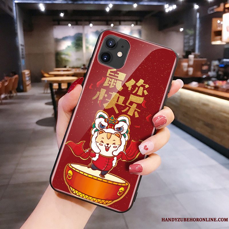 Etui iPhone 11 Cartoon Rød Glas, Cover iPhone 11 Silikone Rotte Telefon