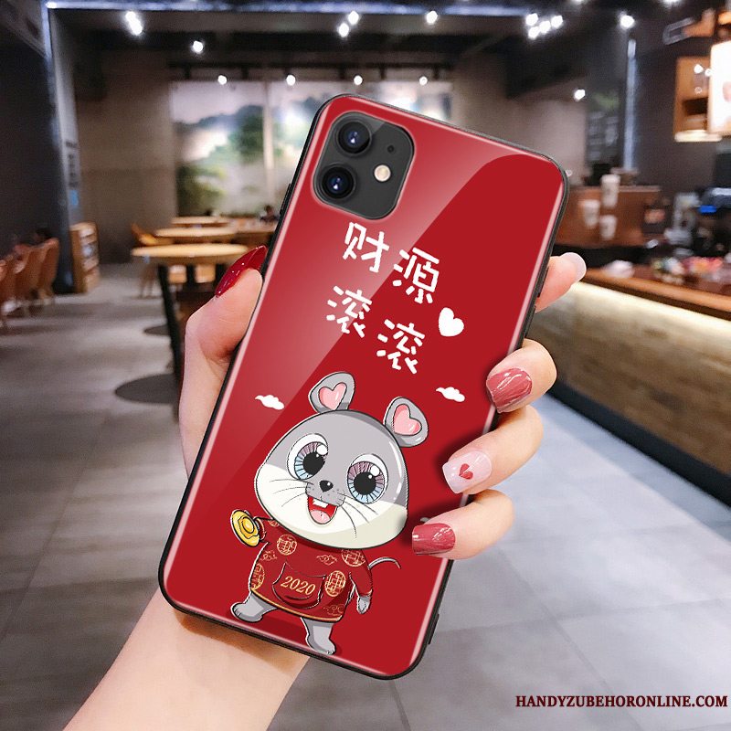 Etui iPhone 11 Cartoon Rød Glas, Cover iPhone 11 Silikone Rotte Telefon