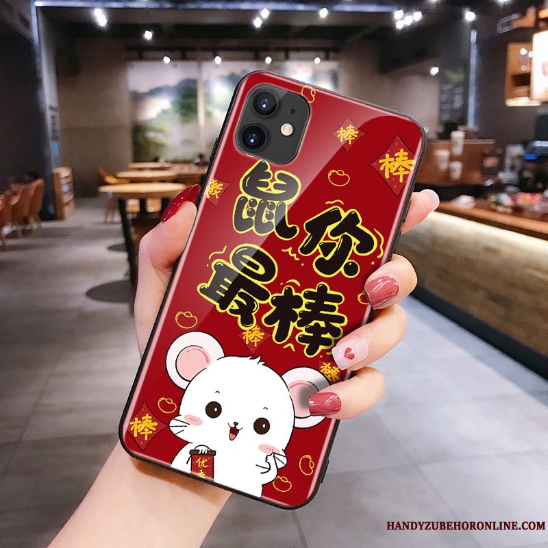 Etui iPhone 11 Cartoon Rød Glas, Cover iPhone 11 Silikone Rotte Telefon