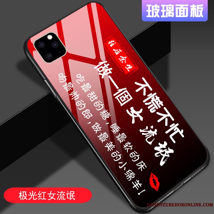 Etui iPhone 11 Pro Beskyttelse Solid Farve Rød, Cover iPhone 11 Pro Kreativ Spejl Af Personlighed