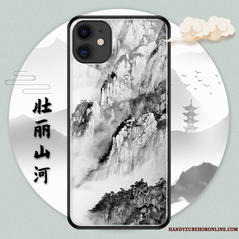 Etui iPhone 11 Pro Blød Blæk Grøn, Cover iPhone 11 Pro Beskyttelse Af Personlighed Scenery