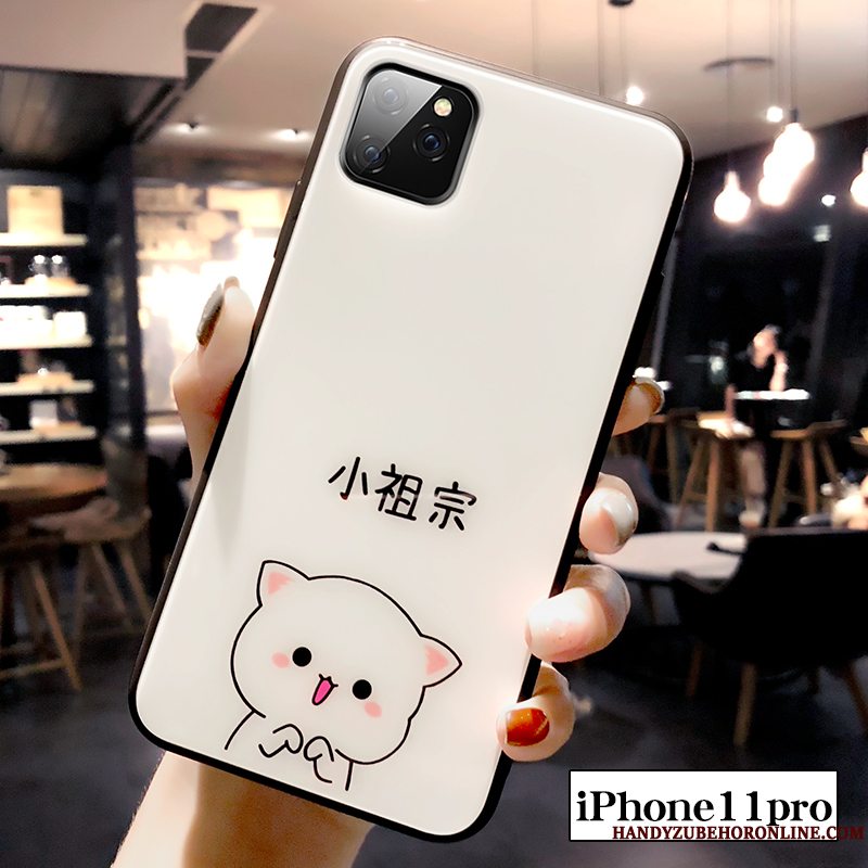 Etui iPhone 11 Pro Cartoon Anti-fald Hvid, Cover iPhone 11 Pro Kreativ Net Red Telefon