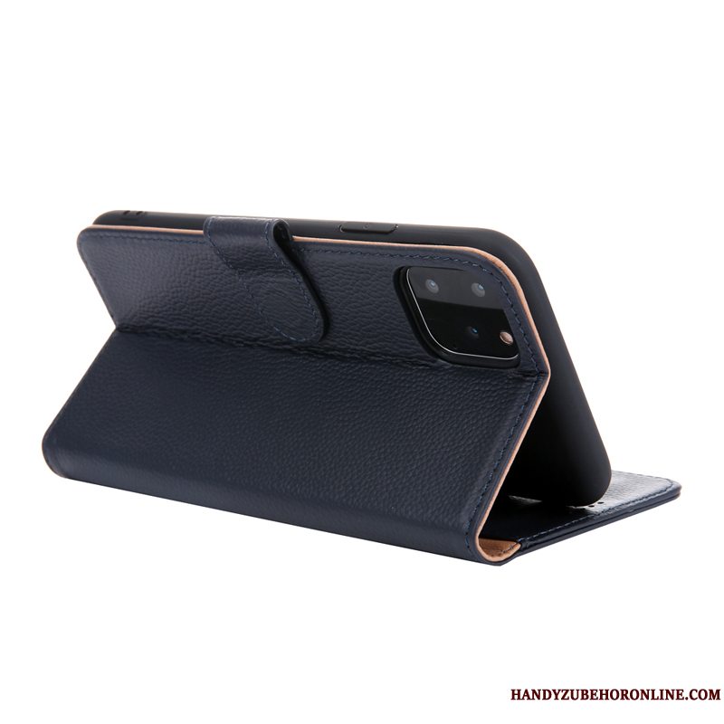 Etui iPhone 11 Pro Folio Kvalitet Spænde, Cover iPhone 11 Pro Læder Business Sort